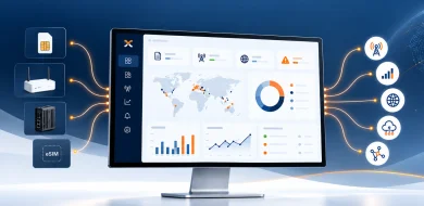 Dashboard view of Thingsdata Control for managing SIM cards, routers and gateways